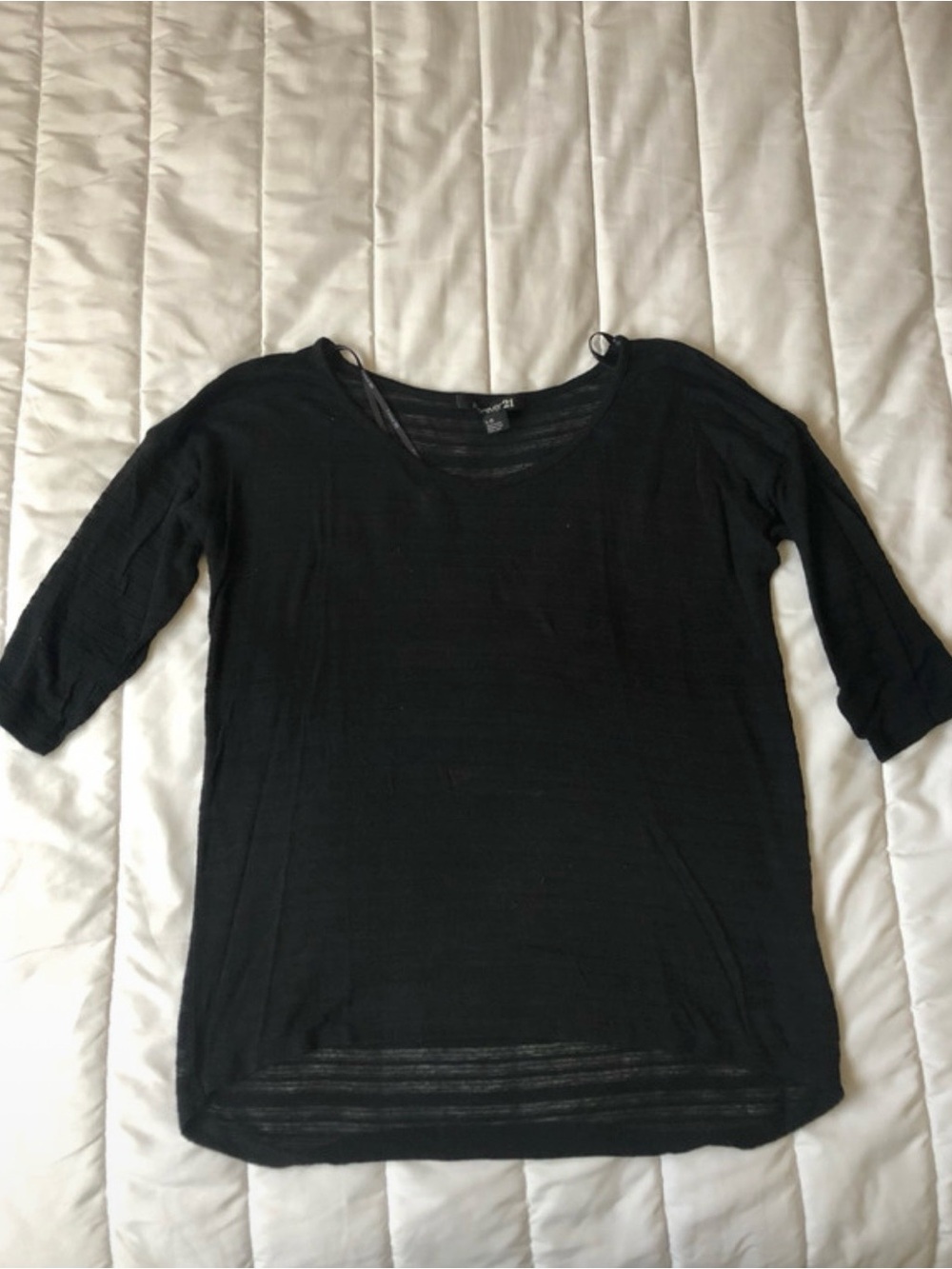 Forever 21 Black Short Sleeve Scoop Neck Top